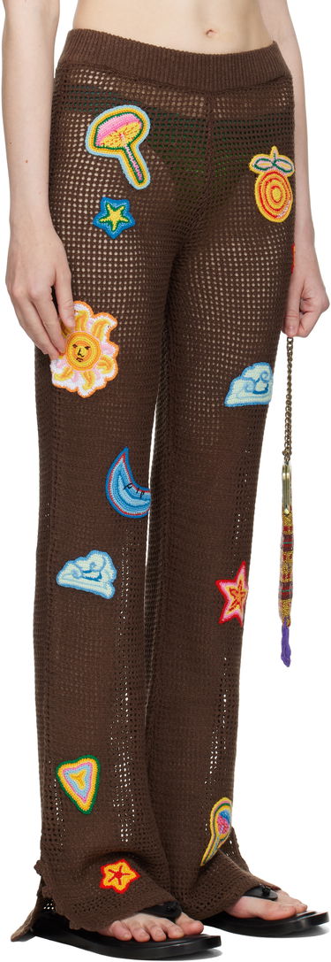 Nohavice Casablanca Casablanca Crochet Motif Trousers Hnedá | WS25-KW-940-01, 1