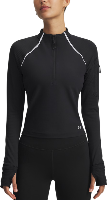 Tričko Under Armour Velociti Pro CW Long-Sleeve Half Zip Top with Thumbholes and Arm Pocket Čierna | 6004015-001, 0