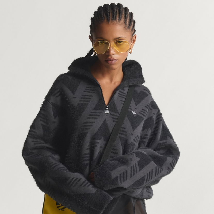 Sveter adidas Performance Knitted Half-Zip Sweater Šedá | KD2427