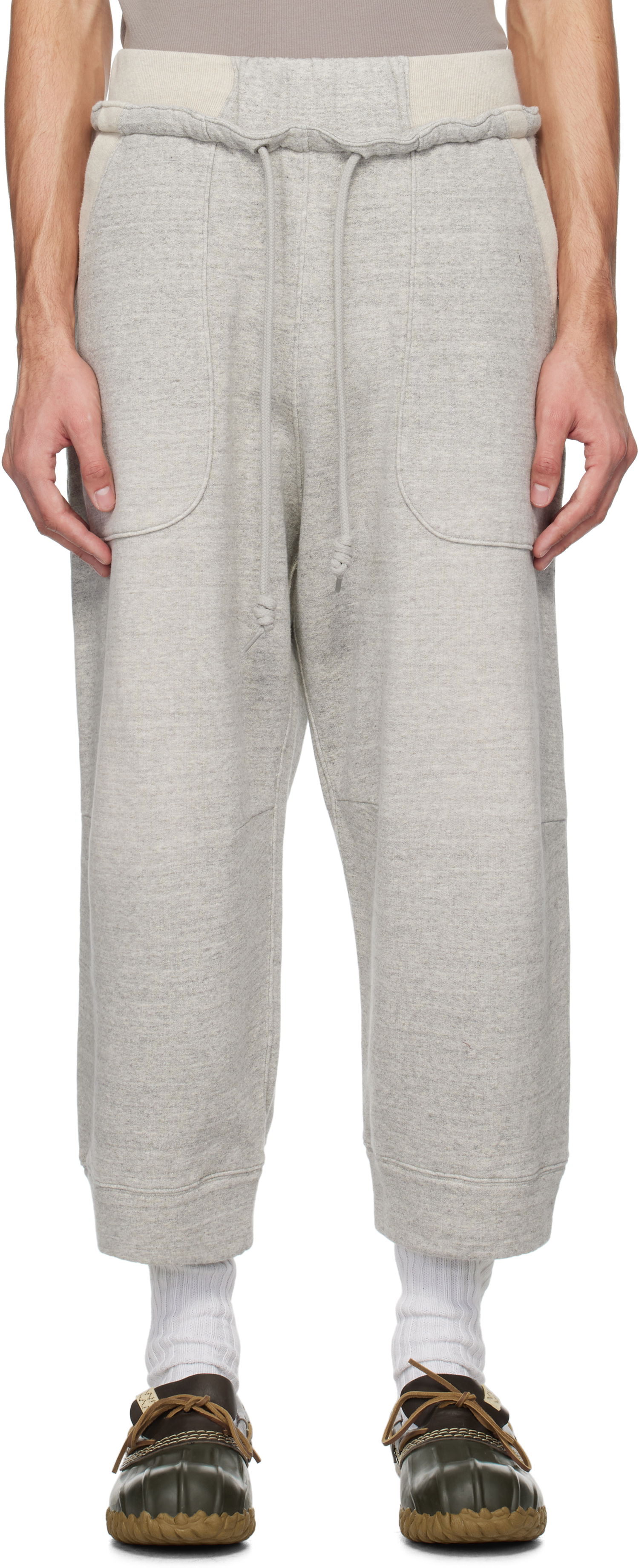 Tepláky R13 R13 Deconstructed Cropped Sweatpants Šedá | R13MK254-001BH, 0