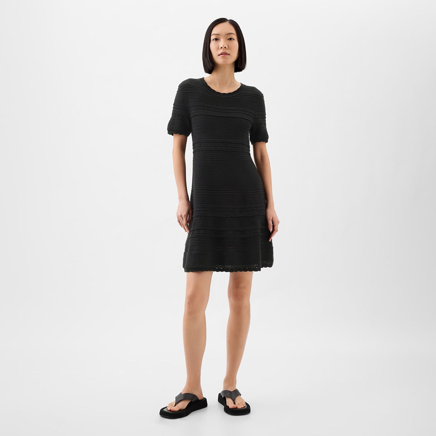 Šaty GAP Dresses Mixed Stitch Dress Black Čierna | 424206-00, 0