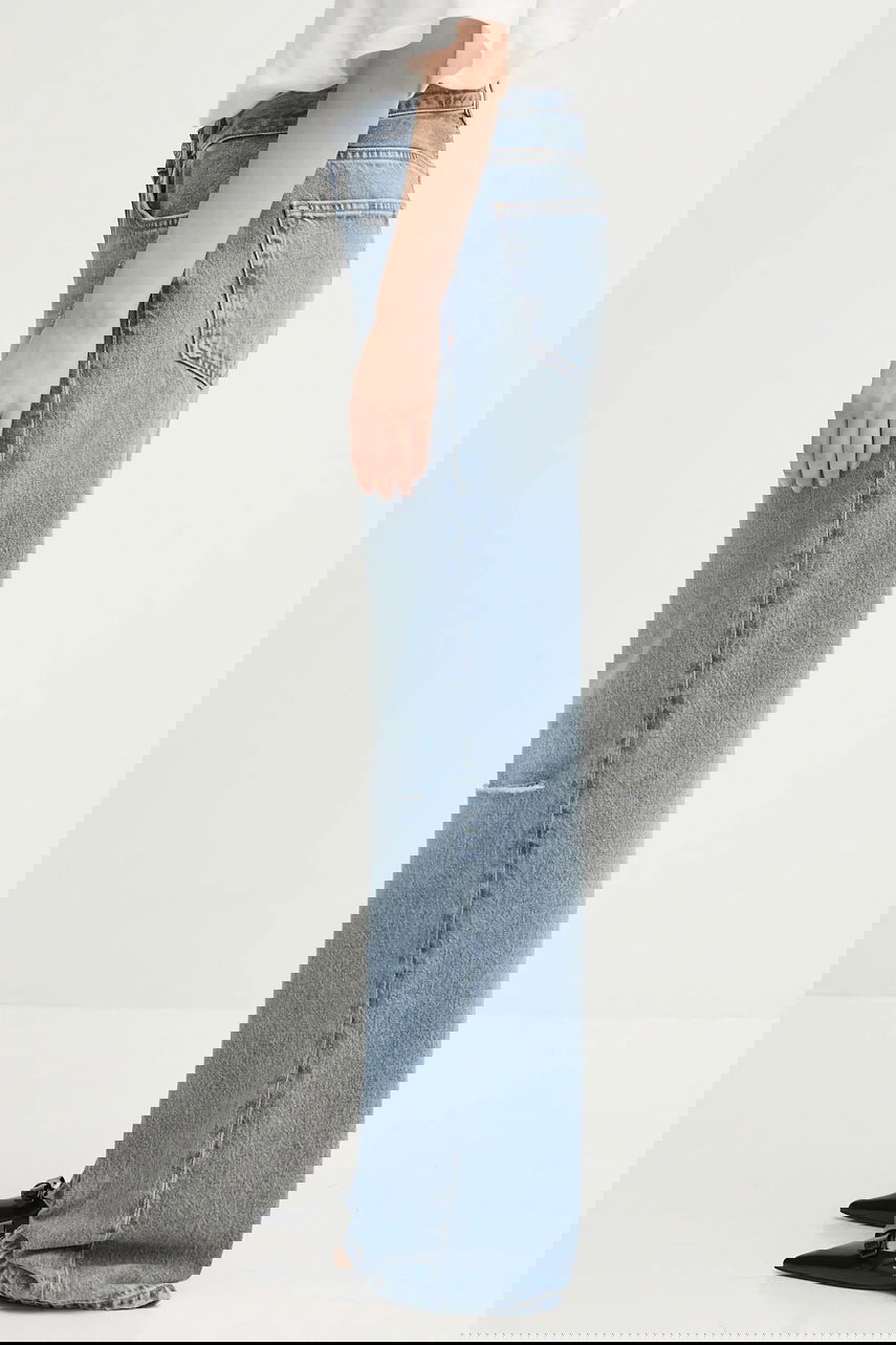 Džínsy Anine Bing Hugh High Waist Distressed Wide-Leg Jeans Modrá | A.06.10852, 1