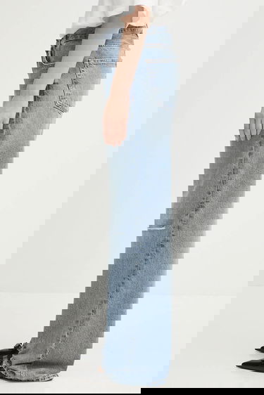 Džínsy Anine Bing Hugh High Waist Distressed Wide-Leg Jeans Modrá | A.06.10852, 1