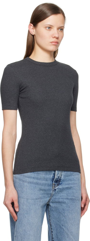 Tričko TOTEME TOTEME Classic Rib T-Shirt Šedá | 243-WRT1459-FB0246, 1