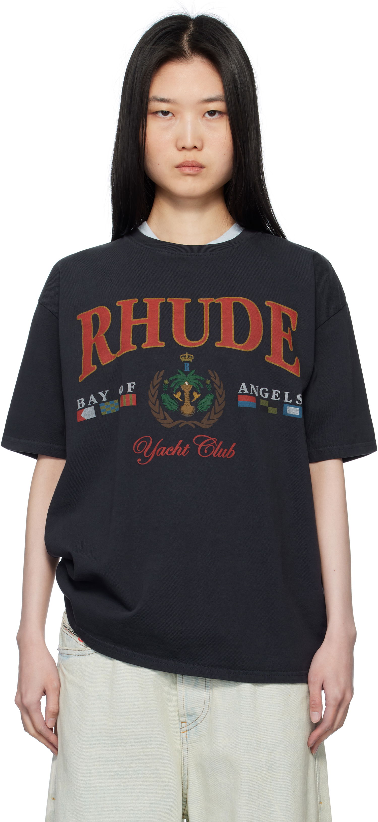 Tričko Rhude Rhude 'Bay Of Angels Yacht' T-Shirt Čierna | RHPS25TT01012, 0