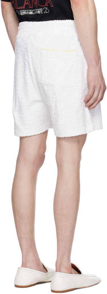 Šortky Casablanca Casablanca Monogram Jacquard Towelling Shorts Biela | MPF25-JTR-271-01, 2