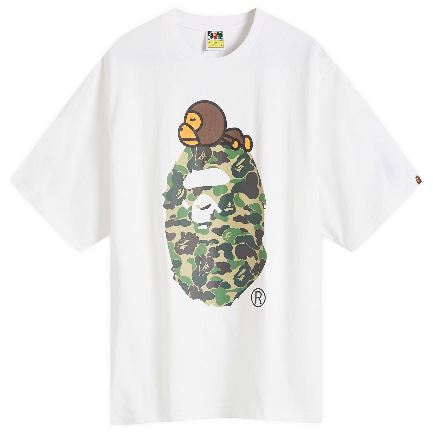 Tričko BAPE A Bathing Ape ABC Camo on Big Ape T-Shirt Biela | 002TEK301004M-WHG, 0