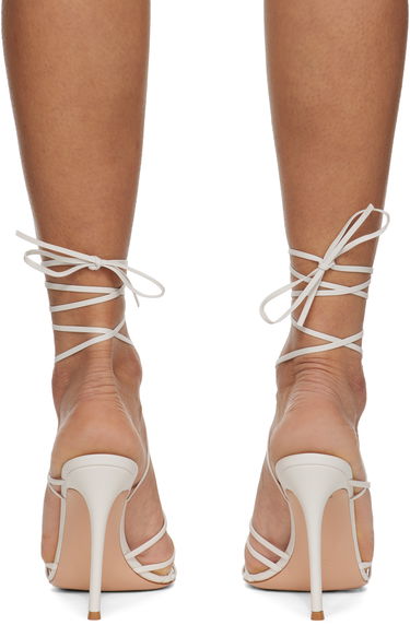 Starostlivosť o obuv Gianvito Rossi Gianvito Rossi Nappa Lace-Up Heeled Sandals Biela | G32511-15RIC-NAP, 1