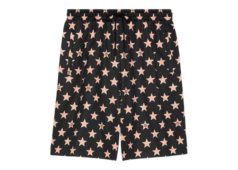 Šortky Gucci Star-Print Shorts Black Čierna | 705299 XJEOP 1082