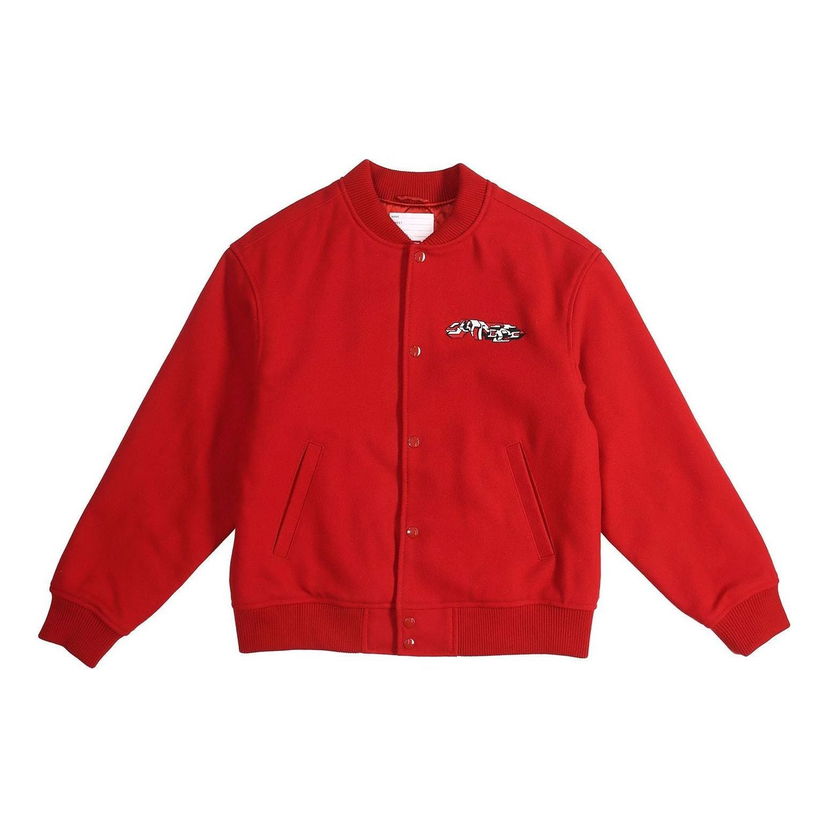 Bomber bunda Supreme Delta Logo Varsity Jacket Červená | SUP-FW19-457