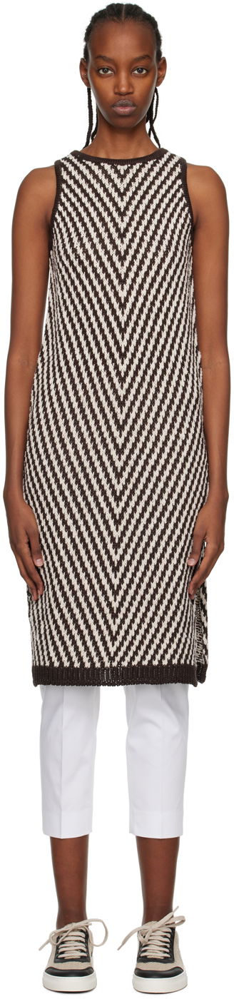 Sveter Max Mara Max Mara Chevron Knit Midi Dress Hnedá | 2313611432600 MM12158, 0