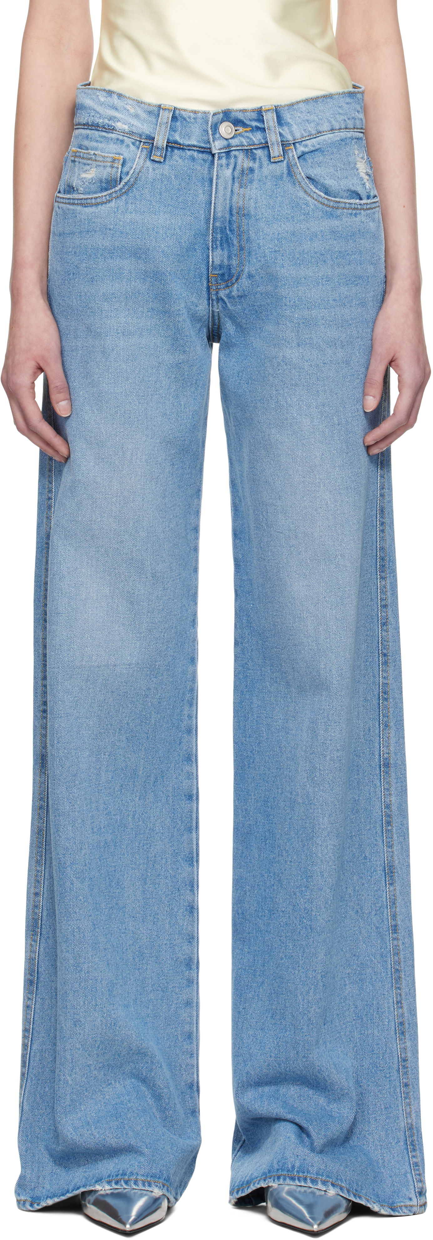 Džínsy Coperni Coperni Wide Leg Jeans Modrá | COPP95F2008B, 0