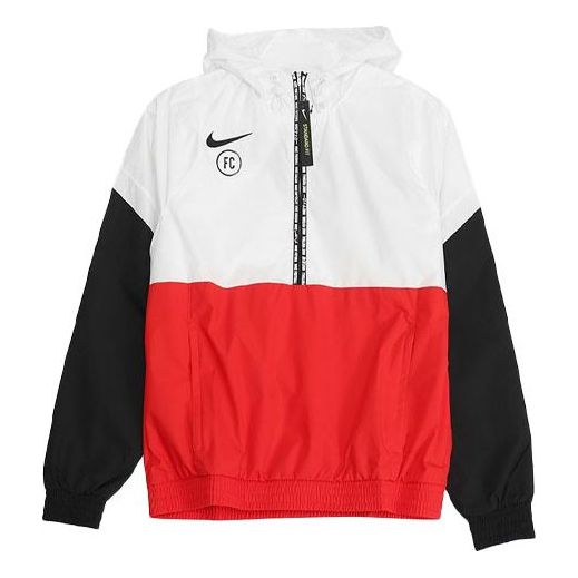 Vetrovka Nike FC Hooded Half-Zip Splicing Pullover Jacket Červená | CD0559-100, 0