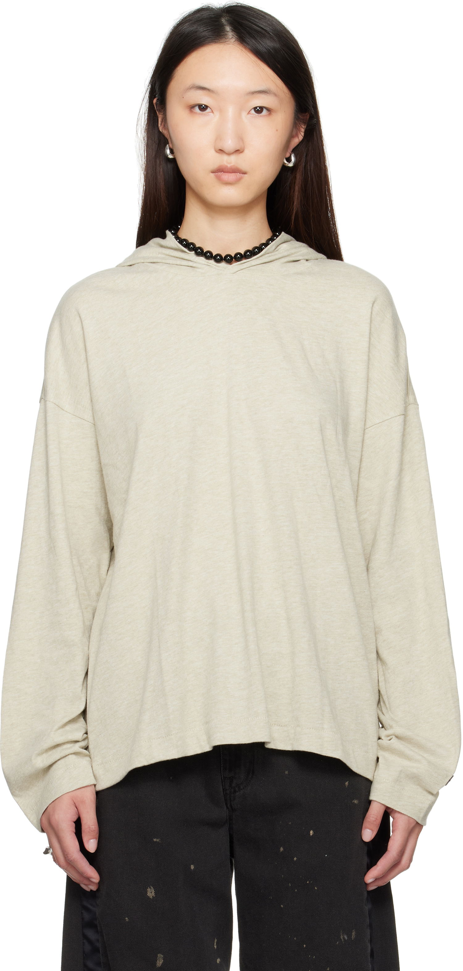 Mikina Fear of God Fear of God ESSENTIALS Long Sleeve Hoodie Béžová | 125SP257042FW, 0