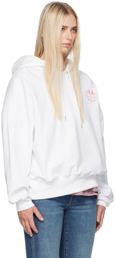 Mikina Moschino Jeans Globe Print Hoodie Biela | 242K11701, 1