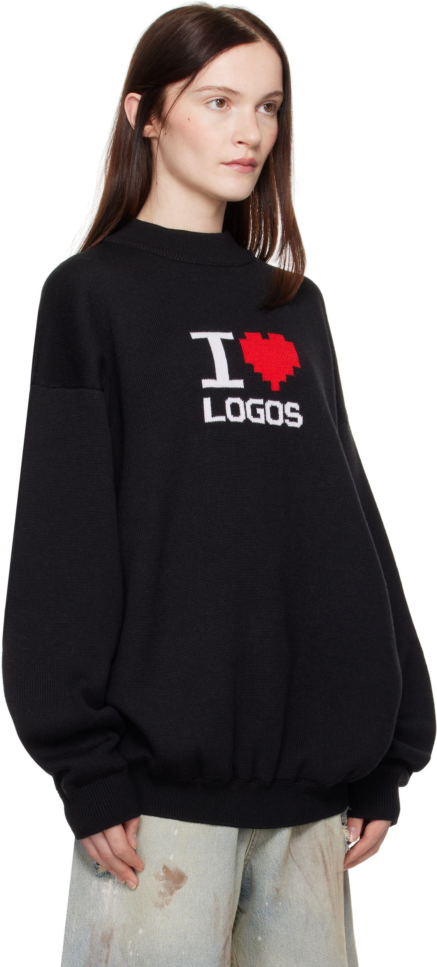 Sveter VETEMENTS Vetements 'I Love Logos' Knit Sweater Čierna | UA66KN130B, 1