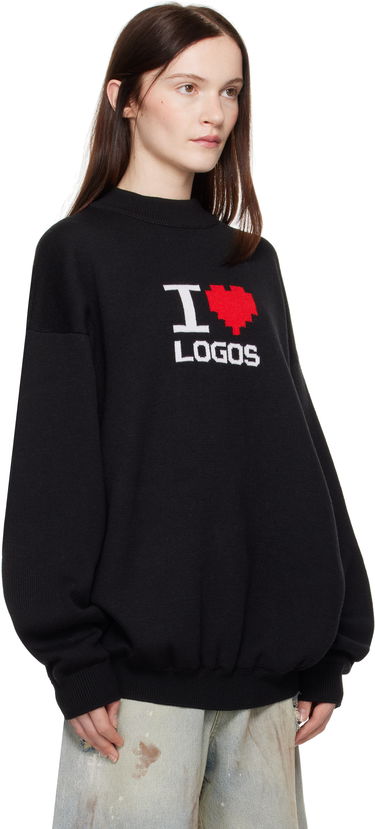 Sveter VETEMENTS Vetements 'I Love Logos' Knit Sweater Čierna | UA66KN130B, 1