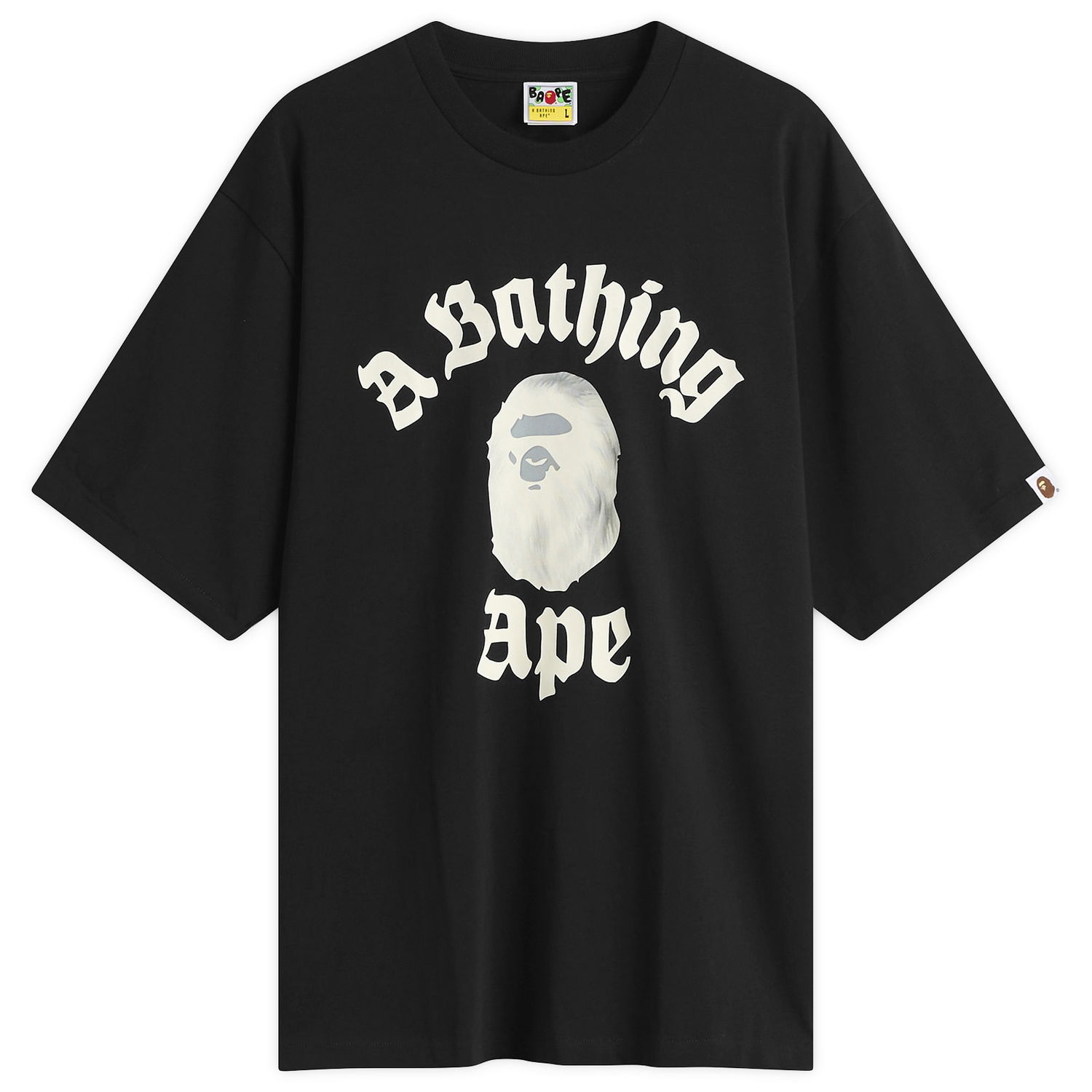Tričko BAPE A Bathing Ape Gothic College T-Shirt Čierna | 001TEL801330M-BLK, 1