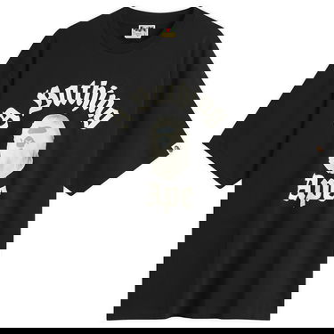 Tričko BAPE A Bathing Ape Gothic College T-Shirt Čierna | 001TEL801330M-BLK, 1