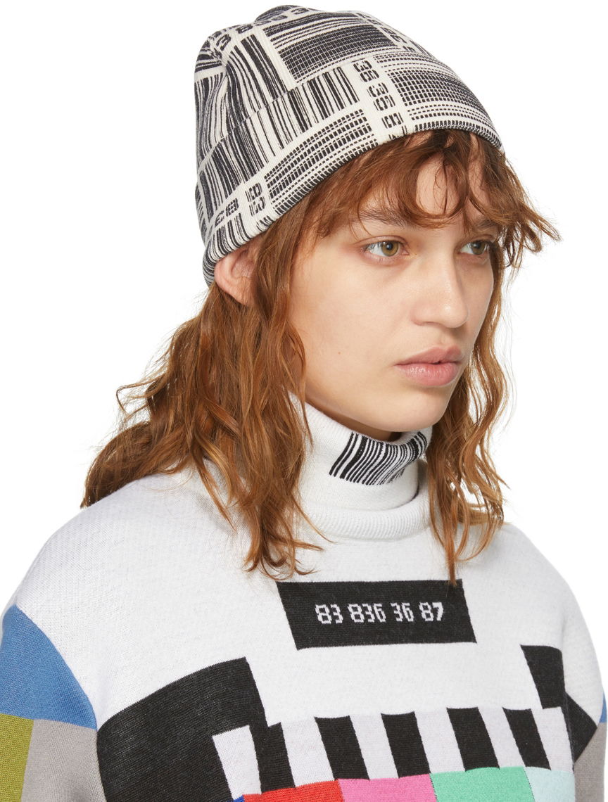 Kulicha VETEMENTS VTMNTS Barcode Monogram Beanie Béžová | VL12KN800W, 1