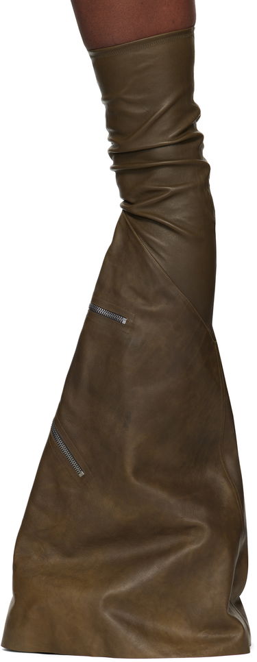 Ponožky Rick Owens Rick Owens Porterville Cargowedge Leather Boots Zelené | RR02D6849 LSLOO, 2