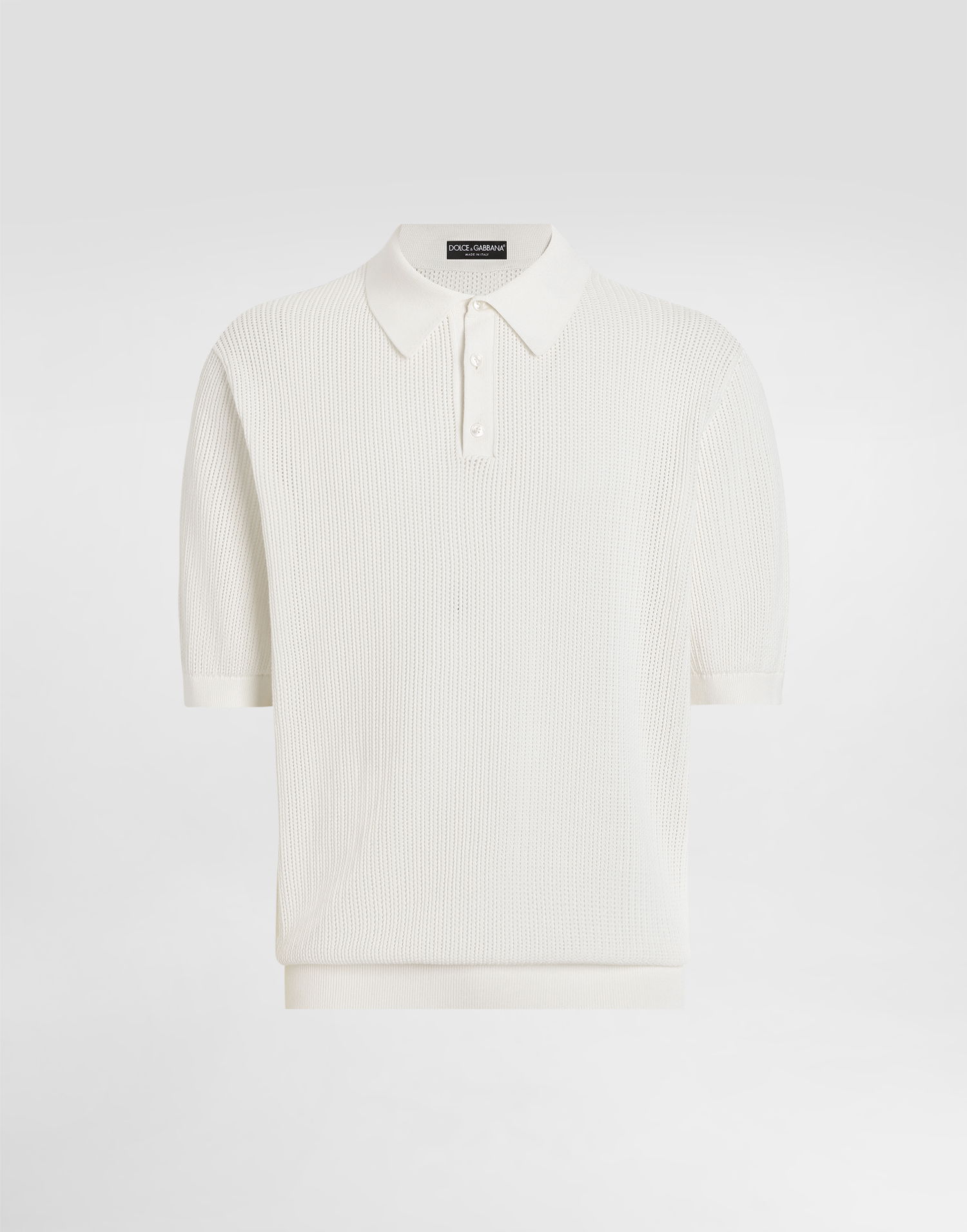 Polo tričko Dolce & Gabbana Dolce & Gabbana Short-Sleeved Knit Polo Shirt Biela | GXZ15TJBCFOW0111, 0