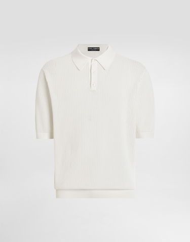 Polo tričko Dolce & Gabbana Dolce & Gabbana Short-Sleeved Knit Polo Shirt Biela | GXZ15TJBCFOW0111, 0
