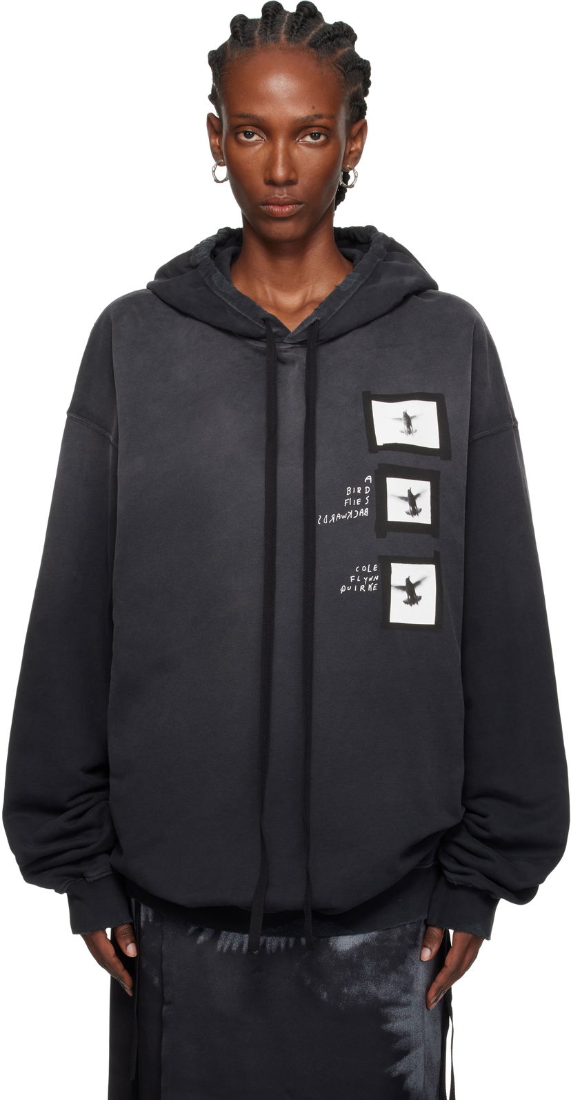 Mikina Ann Demeulemeester Ann Demeulemeester Anne Marie 'Doves' High Comfort Hoodie Čierna | 2520-W-JSW01-55-FA639-098