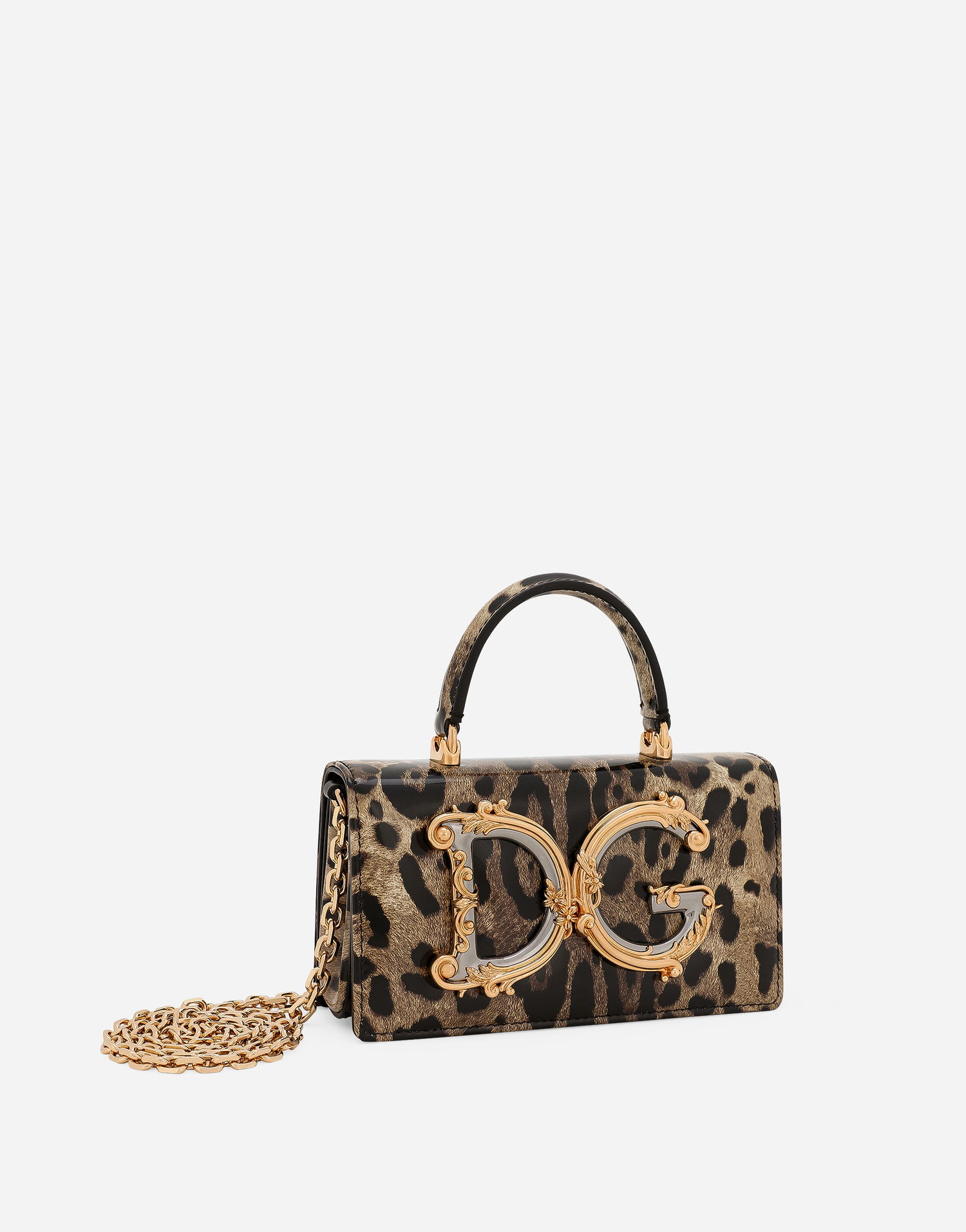 Kabelka Dolce & Gabbana Dolce & Gabbana DG Girls Mini Leopard Print Leather Bag Hnedá | BI3278AM568HA93M, 1