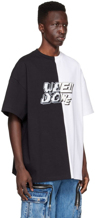 Tričko We11done Half & Half T-Shirt Biela | WD-TT1-22-558-U-BW, 1