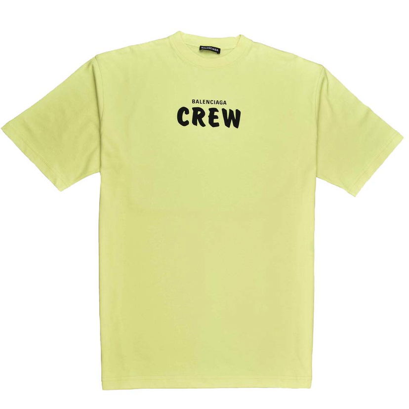 Tričko Balenciaga Crew Logo T-Shirt Žltá | 612966 TIV24 7072