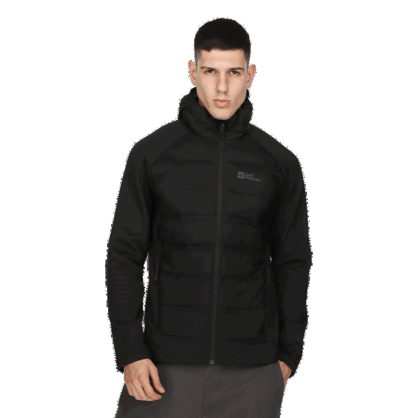 Prešívaná bunda Jack Wolfskin TASMAN Down Hybrid Jacket Čierna | 1711411-6000