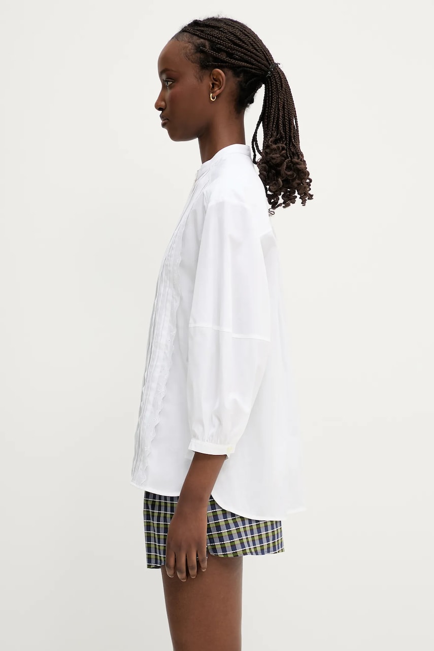Košeľa MAISON KITSUNÉ Maison Kitsuné Crafted Embroidery Shirt Biela | OW00428WC5010, 1