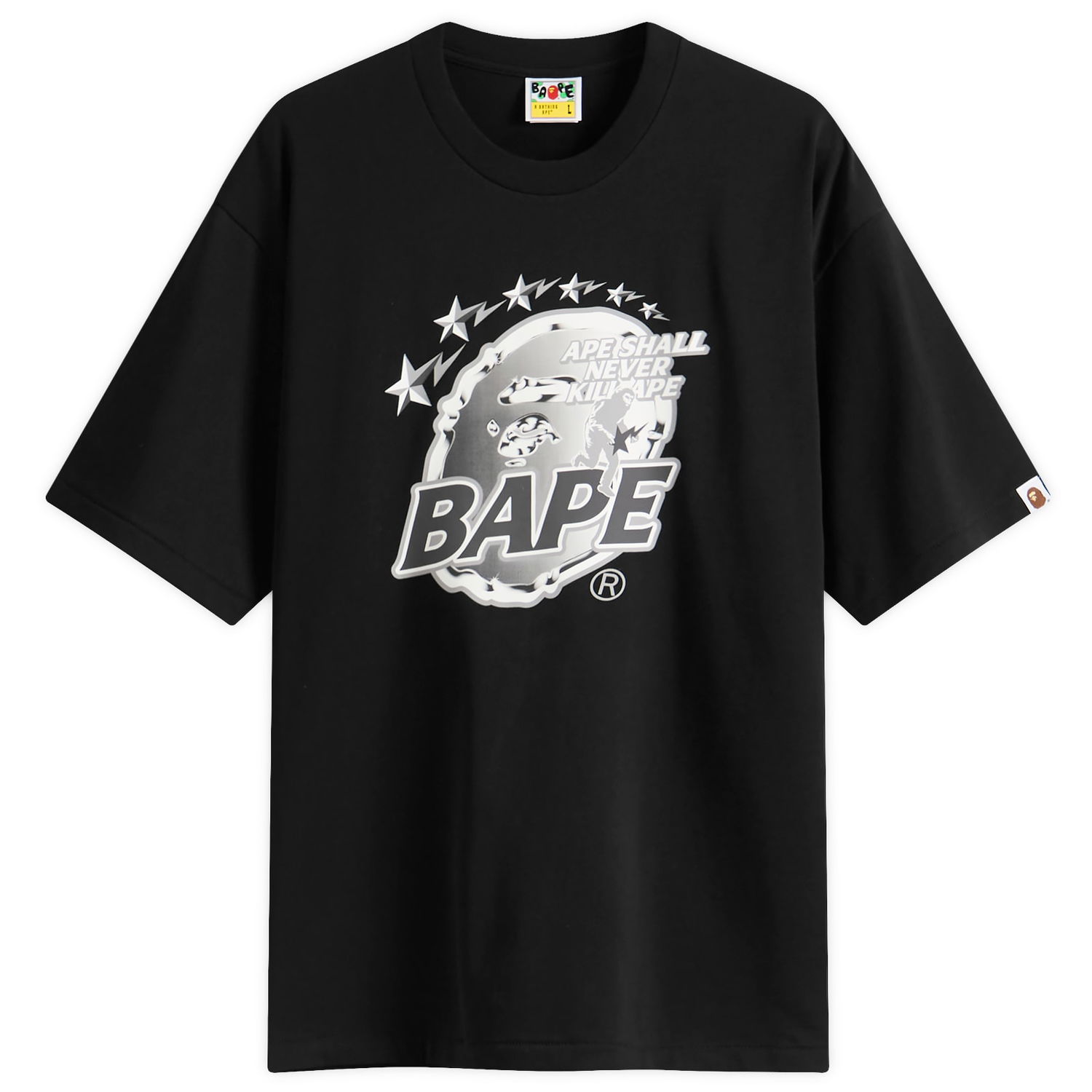 Tričko BAPE Metal Ape Head Tee Čierna | 001TEL801340M-BLK, 0
