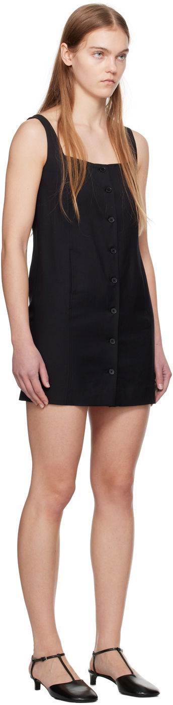 Šaty Loulou de Saison Loulou de Saison Idon Button-Front Minidress Čierna | IDON, 1