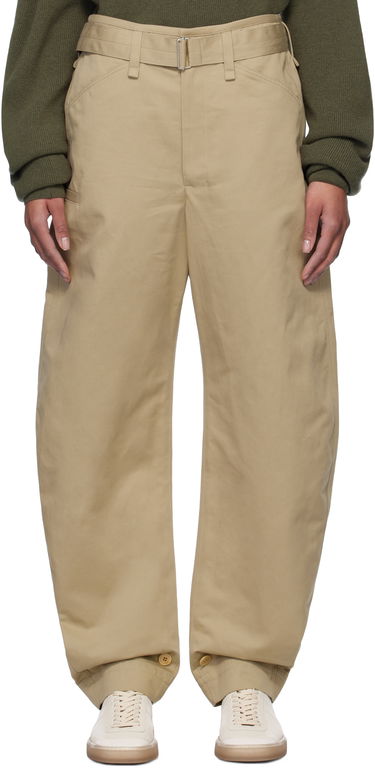 Cargo nohavice LEMAIRE Lemaire Belted Tapered Trousers Béžová | PA1159 LF1309, 0