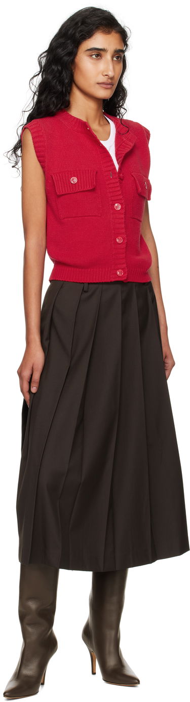 Vesta Max Mara Max Mara Caprara Knit Vest Červená | 2525356031600, 3