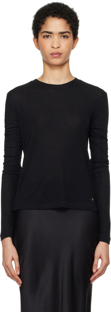 Tričko Anine Bing Amani Long Sleeve T-Shirt Čierna | A-08-10040-BLK26, 0