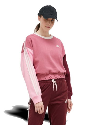 Mikina adidas Originals Essentials 3-Stripes Crop Sweatshirt Ružová | IC9875