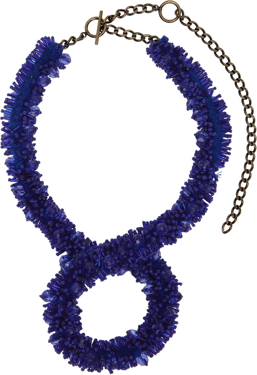 Náhrdelník Dries Van Noten Embroidered Necklace Modrá | 242-018222-052