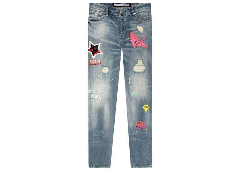 Džínsy BILLIONAIRE BOYS CLUB Billionaire Boys Club Future Patchwork Jeans Modrá | 8118107BLU