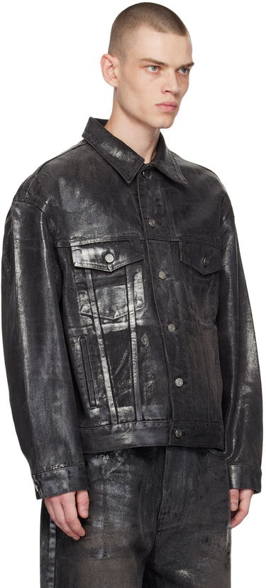 Bunda We11done We11done Foil Coated Trucker Denim Jacket Čierna | WD-DJ1-23-318-U-BK, 1
