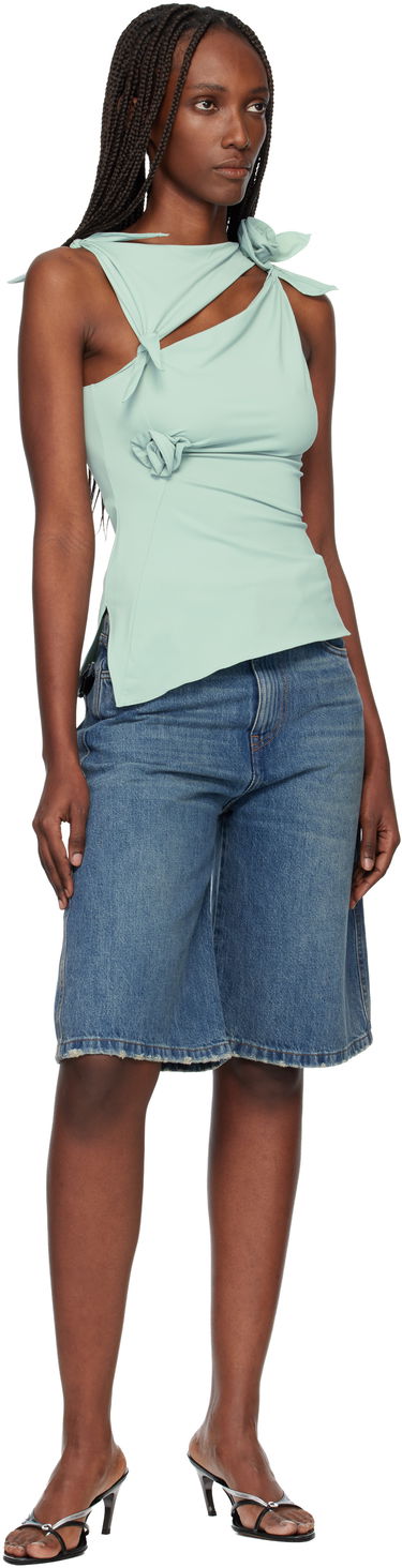 Tielko Coperni Asymmetrical Cutout Flower Top Tyrkysová | COPT76F5021, 3