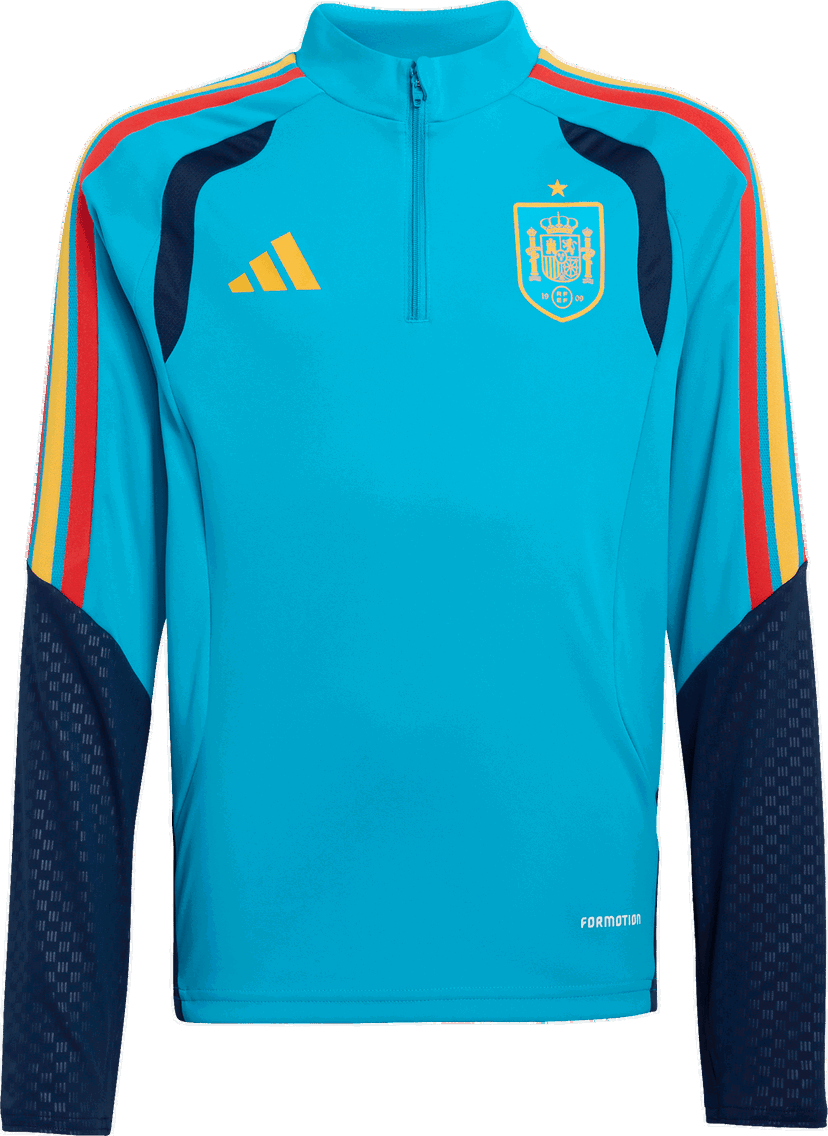 Mikina adidas Originals Spain Tiro 26 Training Quarter-Zip Long Sleeve Top Tyrkysová | kb0678