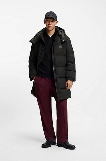 Prešívaná bunda BOSS Water-repellent Puffer Coat with Down Filling Čierna | 50546228, 1