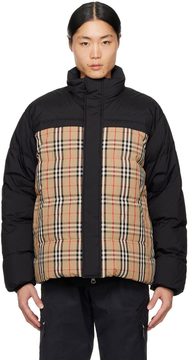 Bunda Burberry Vintage Check Reversible Down Jacket Čierna | 8079296, 0