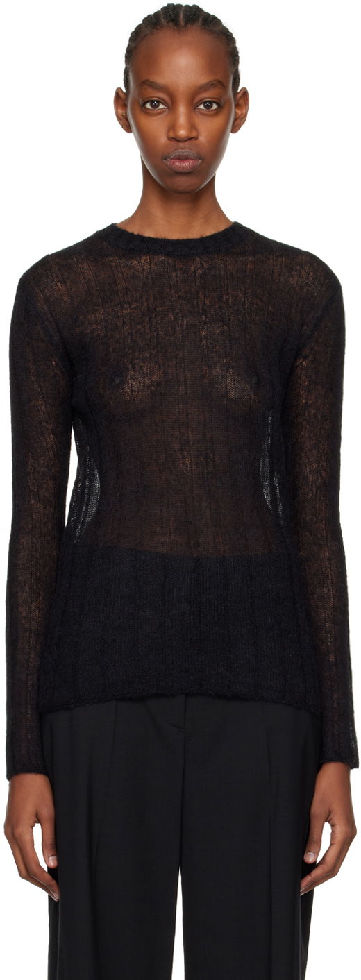 Sveter KENZO Paris Semi-Sheer Sweater Čierna | FE52PU4523AB, 0