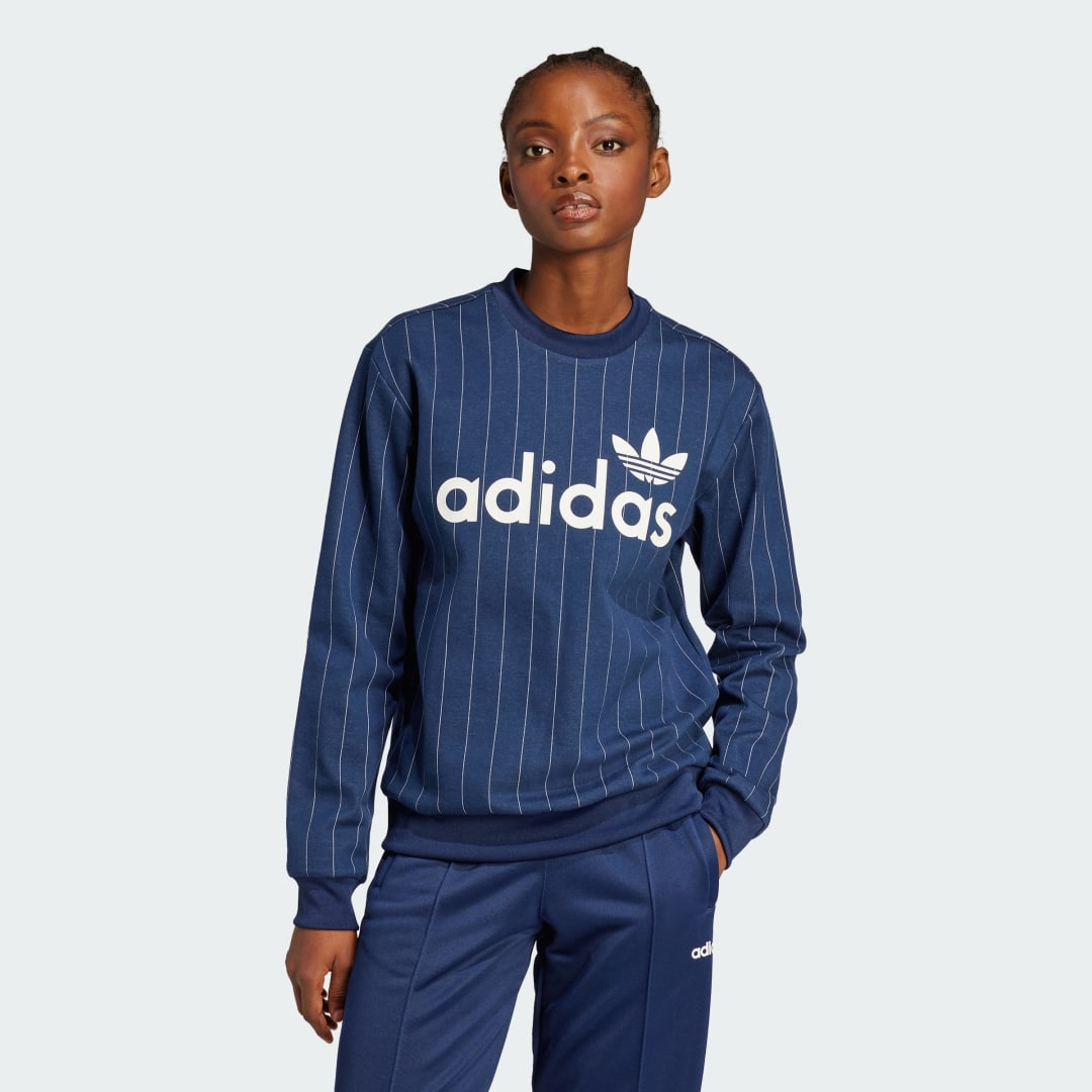 Sveter adidas Performance Pinstripe Graphic Sweatshirt Navy | JJ3488, 0