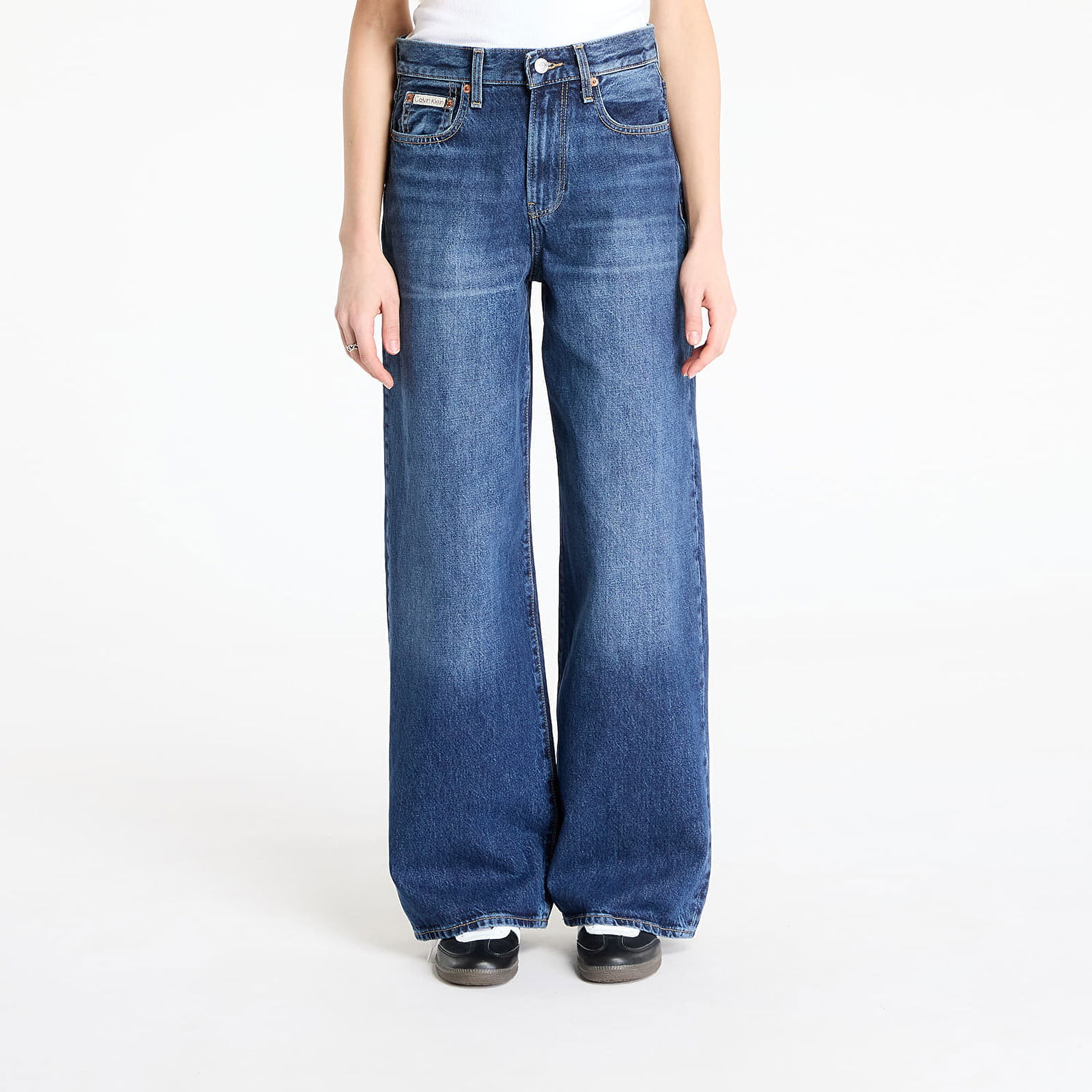 Džínsy CALVIN KLEIN Calvin Klein Jeans The Wide Leg Tinted Jeans 31 Modrá | LV047B933G VSM, 0