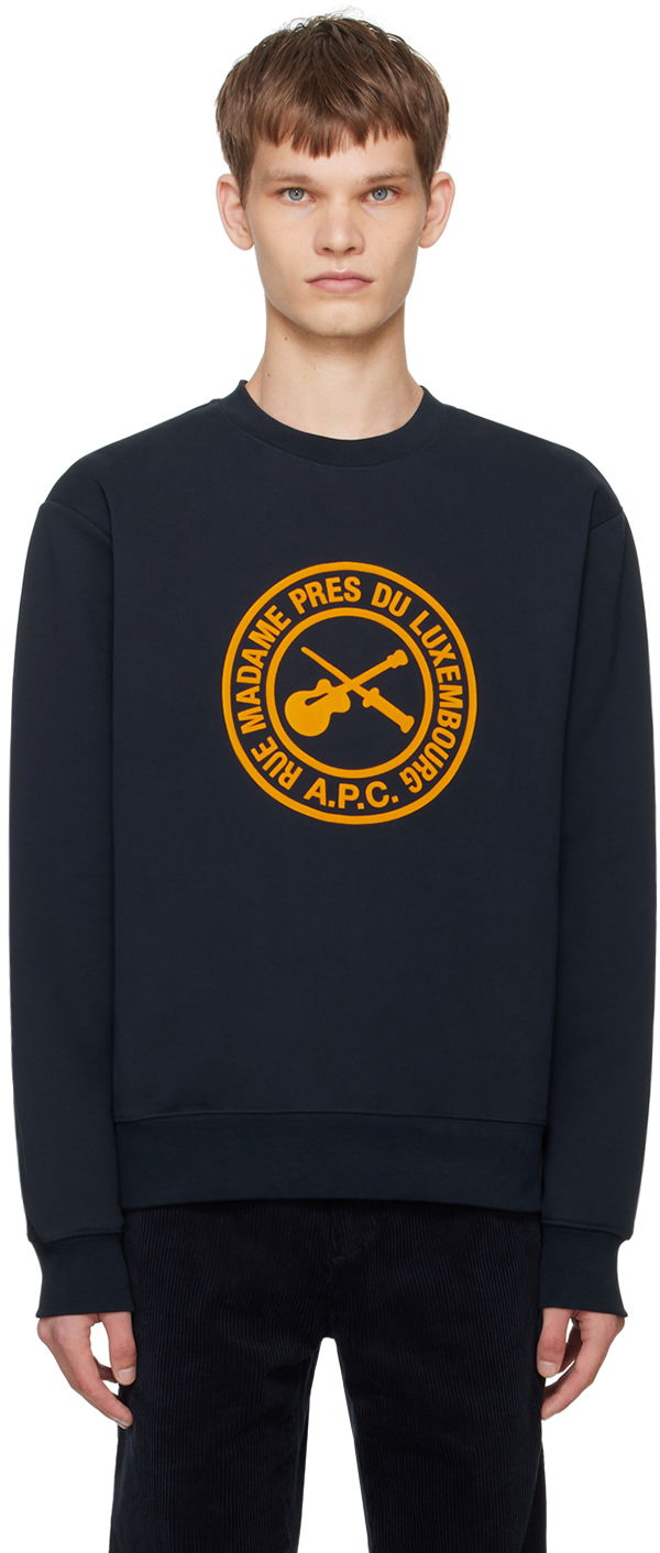 Tričko A.P.C. Navy Boxy Guitare Poignard Sweatshirt Navy | COHBR-H27951